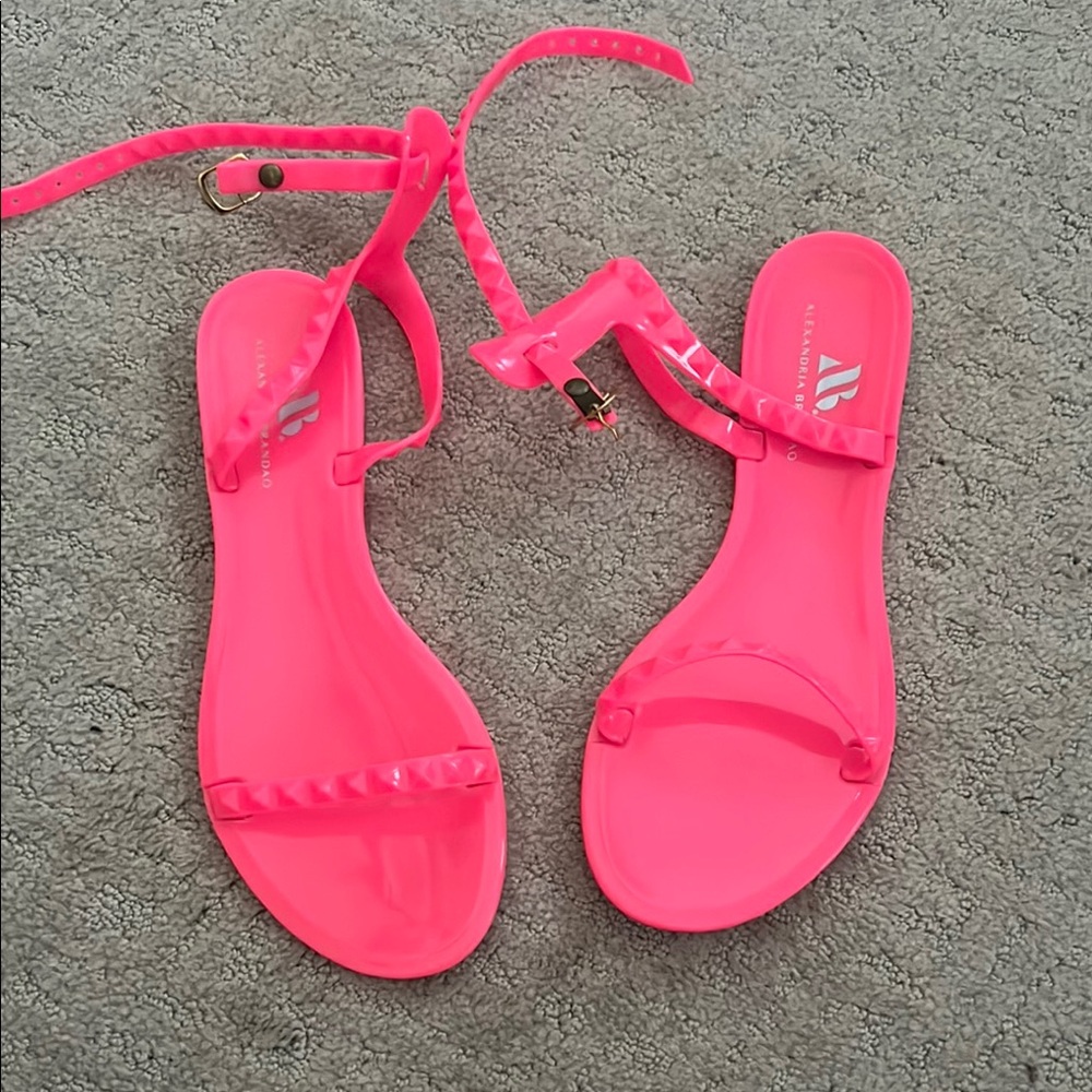 Alexandria Brandao Hot Pink Jelly Sandals Vibrant Summer Footwear